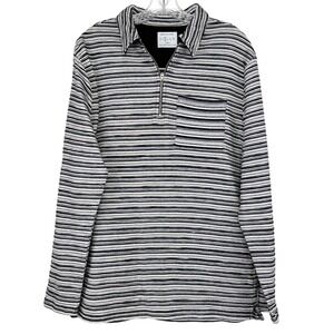 Urban‎ Outfitters Mens Striped Quarter Zip Pullover Long Sleeve Shirt Top